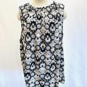 NWT CROFT&BARROW Women Sleeveless Pullover Keyhole Neckline Floral Shirt Sz XXL